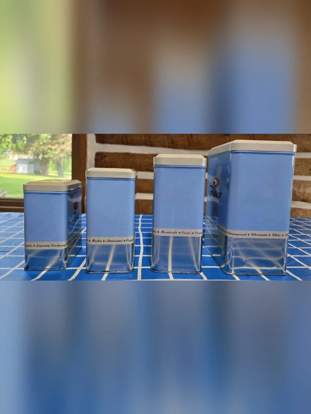 Tala Originals Vintage-Style Blue Tea Sugar Flour Coffee Canister Set